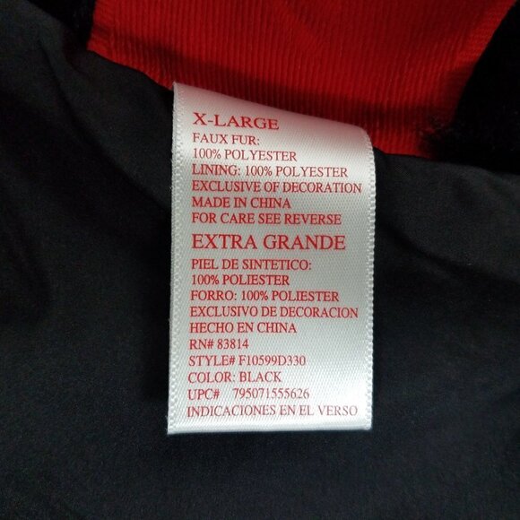 Ivy Blossom Women's XL Faux Fur Zip-up Black Bomber Jacket Pockets - Picture 6 of 8